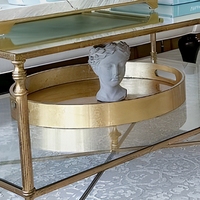 Table basse en verre trempé en acier inoxydable 201