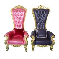 Chaise Trône Personnalisée en Plastique pour Bureau, Modèle Princesse Rouge et Or, Chaise Trône Roi et Reine Violette