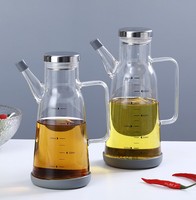 Solution de stockage d'aliments moderne pour la maison cuisine camping distributeur d'huile en verre borosilicaté bouteille fuite-pot de sauce soja