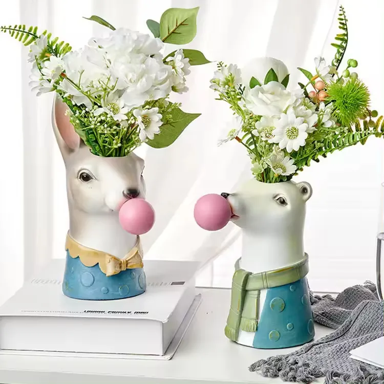 Оптовая продажа, креативная симпатичная декоративная ваза для животных, ваза для сухих цветов для гостиной, шкафа, цветочного декора