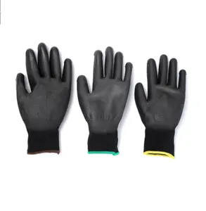 聚氨酯涂层工作手套12双散装包装卓越抓地力无缝针织尼龙安全手套，触摸屏用聚氨酯涂层