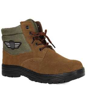 Bottes de neige pour hommes, doublées de laine, talon moyen, antidérapantes, avec embout en acier, chaussures de travail d'hiver, taille 39 à 45 - Product Image 1