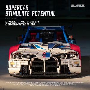 JD040 Track Edition Super Sports Car 1:8 Scale ABS Plastic 40-Piece Simulation Linkage High-Difficulty Small Particle Assembly - Product Image 3