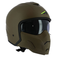 Casques ASTONE MINIJET SK6 ABS Vert Armée Mat Casque Ouvert pour Motocross pour Adultes Hommes & Femmes XS-2XL