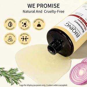 Champú y Acondicionador Naturales Veganos de Cebolla, Romero y Biotina de Marca Privada, Champú de Cebolla <span class=keywords><strong>Sin</strong></span> <span class=keywords><strong>Sulfatos</strong></span> para el Crecimiento del Cabello OEM - Product Image 2
