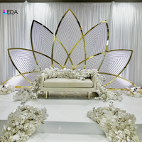 Panel Bunga Akrilik Putih LEDA untuk Latar Panggung Acara Pernikahan, Dinding Latar Belakang Lotus