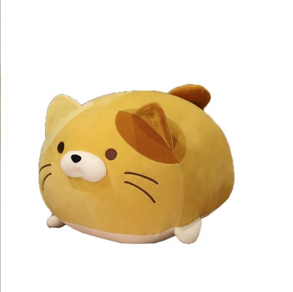 Almohada de juguete de peluche de gato negro 3D, peluche de gato negro gordo, almohadas Kawaii, almohada de gato, diseño de forma de gato Kawaii Lumb | en línea