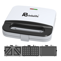 Anbolife OEM ODM Factory Direct Gaufrier 750W avec plaques antiadhésives et pieds antidérapants pour omelettes