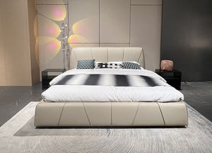 מחיר המפעל מיטות מרופדים מודרני מיטות מרופדות להגדיר עור איטלקי נוח גודל המלך bes לבית - Product Image 2
