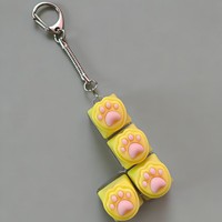 Porte-clés en silicone Patte de Chat Mignonne, Pendentif Keycap Clavier Mécanique, Breloque de Sac Kawaii, Accessoires Cadeau Personnalisés, Vente en Gros