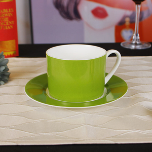 แก้วกาแฟโบนไชน่าลายเรนโบว์ ดีไซน์ใหม่ เรียบง่าย 6 สี สำหรับดื่มชายามบ่าย - Product Image 3