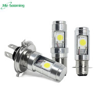 Phare de moto LED H6M PX15D P15D, faisceau Hi/Lo, 12W 5000LM, ampoule COB haute puissance pour moto, phare antibrouillard H4 2smd DC AC