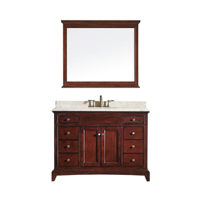 48Inch Transitional Bathroom <b>Vanity</b> with Wood <b>Mirror</b>& Water Resistant Design Durable Construction Single Sink Made in Vietnam - Product Image 1