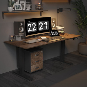 Modern Office Furniture Workstations <strong>Adjustable</strong> Height Sit Stand <strong>Desk</strong> Electrical <strong>Computer</strong> Lift Wooden Tabletop <strong>Tables</strong> Frame - Product Image 3