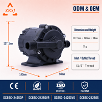 Pompe à eau solaire ZKSJ 24V 2000L/H 25M de hauteur de refoulement, pompe submersible CC sans balais IP68 avec variateur de vitesse PWM