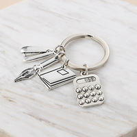 Nouveau étudiant enseignant porte-clés école papeterie porte-clés carnet de notes règle boussoles bijoux à bricoler soi-même à la main pour les enseignants cadeaux de jour