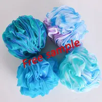 Private Label Shower Puff Bath Sponge Loofahs Pouf Ball Nature Bamboo Charcoal Mesh Bulk Puffs Large Shower Essential Skin Care