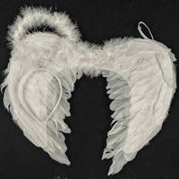 Ensemble d'ailes d'ange en plumes de luxe en gros, ailes en plumes naturelles durables et robustes pour le cosplay, les événements festifs et les spectacles théâtraux