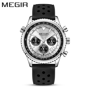 Reloj de Cuarzo Megir 2236 para Hombre, Diseño de Moda, Correa de Silicona, Cronómetro Impermeable, en Existencia, Reloj de Negocios de Fábrica - Product Image 1