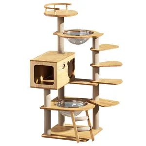 Stylish Durable Factory price multi layer climbing fleece litter jumping platform cat tree