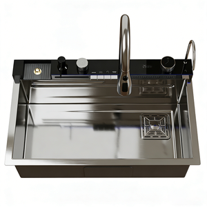 Wastafel Dapur Waterfall Stainless Steel 304 Single Solt Populer 2026 dengan Layar Digital Multifungsi - Product Image 5