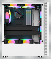 New Design White E-ATX Aluminum Alloy Gaming Tower PC Case Front RGB Strip Side Window High Airflow Chassis for RTX Graphics