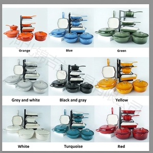 Ensemble de 7 ustensiles de cuisine en <span class=keywords><strong>fonte</strong></span> de qualité supérieure, antiadhésif, avec faitout et poêle multifonctionnels, pour toutes surfaces de cuisson, design moderne - Product Image 6