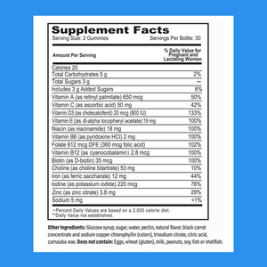 Gummies prénatales multi-vitamines les plus vendues avec vitamine B12 et biotine pour soutenir le développement du cerveau et du système nerveux - Product Image 2