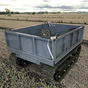 Op afstand bestuurbare elektrische rubberbandchassis kleine crawler vlakke transportwagen met dubbele rupsbanden - Product Image 1