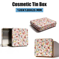 Boîte en étain cosmétique ODM, ensemble de contenants en fer blanc hermétiques pour le stockage de cosmétiques avec impression de logo couleur personnalisée, style rétro vintage