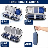 Étui isotherme rigide personnalisé en EVA pour insuline, antichoc, portable, pour stylo à insuline et peptides, sac de voyage avec fermeture éclair, logo OEM