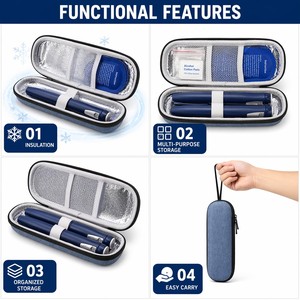 Estuche Rígido Personalizado de EVA para Insulina, Aislado, a Prueba de Golpes, Portátil, para Lápiz de Insulina, Bolsa de Viaje para Péptidos, con Cierre y Logotipo OEM - Product Image 2