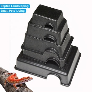 Petits animaux Reptile Accessoire Tortue Serpent Habitat Basking Platform Hiding <span class=keywords><strong>Cave</strong></span> Geckos Hide Shelter - Product Image 1