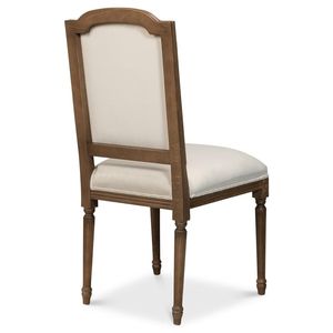 High Quality Beige Upholstered Brown Wood Dining Side Chair Soft Fabric Cushion Solid Wood <b>Frame</b> Dining Furniture for Home - Product Image 5