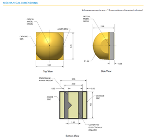 CREEs XPLBWT <b>High</b> <b>Power</b> <b>LED</b> Chip 3535 Ceramic Packaging Warm & Cool White 2200K-7000K 505 lm 125 Viewing Angle Dimmable - Product Image 6