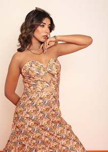 เดรสทรงเข้ารูปพร้อมตัวล็อคปรับได้ เดรสลำลองสำหรับผู้หญิงที่มีผ้าที่ยืดหยุ่นได้ ทรงสวยเข้ารูป - Product Image 4