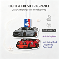 Désodorisant de voiture en feuilles de papier, parfum naturel, senteur voiture neuve, logo personnalisable, marque privée