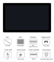 Module LCD tactile capacitif TFT Waiken 11,6 pouces avec rétroéclairage LED pour interface Raspberry Pi/Orange Pi 1920x1080