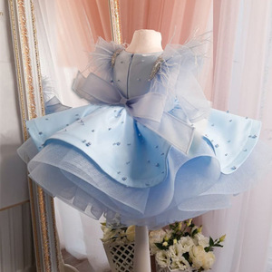 Vestito <span class=keywords><strong>da</strong></span> bambina in lino e garza con tutù stampato, taglie piccole e medie, nuova collezione estiva 2026, per compleanno, stile principessa - Produzione di fabbrica - Product Image 4