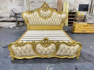 Lit double de luxe européen haut de gamme pour chambre principale, tout en bois massif et cuir, style français, grand lit de 1,8 mètre - Product Image 6