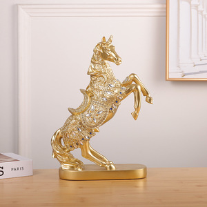 Master Gu Golden Horse Ornament Resin Decorative Figurine For Home Office Desk <b>Gift</b> - Product Image 1