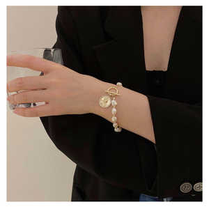 Pulsera de Perlas Naturales de Agua Dulce Estilo Barroco para Mujer, Nueva Colección Viento Frío - Product Image 1