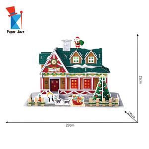 <span class=keywords><strong>Village</strong></span> <span class=keywords><strong>de</strong></span> noël joyeux pour enfants, fournitures scolaires, bricolage avec lumière LED, <span class=keywords><strong>construction</strong></span> <span class=keywords><strong>de</strong></span> chalet, mousse EPS, Puzzle 3D, jouet en papier - Product Image 3
