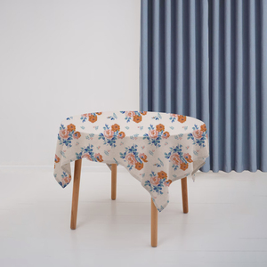 Printed Rectangular <strong>Tablecloth</strong> With Floral Pattern Custom Flowers Texture Woven for Dining Room Kitchen Use - Product Image 6