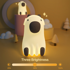 Creative Gift <strong>Capybara</strong> Night Light Bedhead Bedroom Pat Touch Control LED Small Silicone Night Light Decoration - Product Image 3
