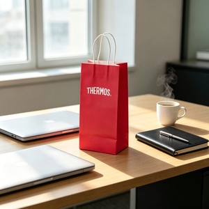 Sacs shopping en papier kraft personnalisés en gros, tailles variées disponibles pour les projets d'emballage cadeau de détail - Product Image 1