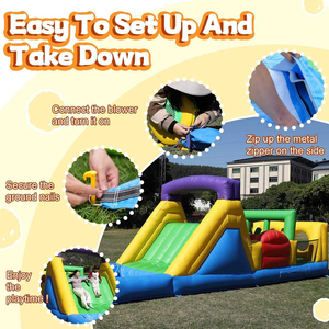 Castillo Inflable <span class=keywords><strong>de</strong></span> PVC con Tobogán Acuático, Piscina <span class=keywords><strong>de</strong></span> Pelotas, Escalador, Pista <span class=keywords><strong>de</strong></span> Obstáculos, Juego Deportivo para Niños, Juguete para <span class=keywords><strong>Alquiler</strong></span> en Parques Acuáticos, Interior y Exterior - Product Image 3