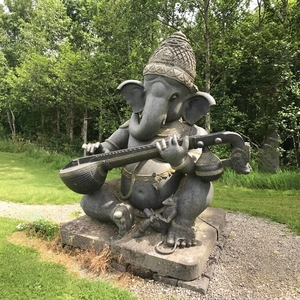 Statua Scultura in Marmo Personalizzata per Esterni, <span class=keywords><strong>Giardino</strong></span>, Parco Cittadino, Decorativa, Raffigurante <span class=keywords><strong>il</strong></span> Dio Indù Ganesha che Legge un <span class=keywords><strong>Libro</strong></span> - Product Image 5