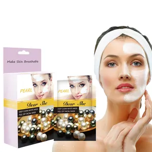 Masker lumpur wajah kupas putih, kosmetik Label pribadi mutiara pembersihan mendalam untuk perawatan kulit pemutih pelembap