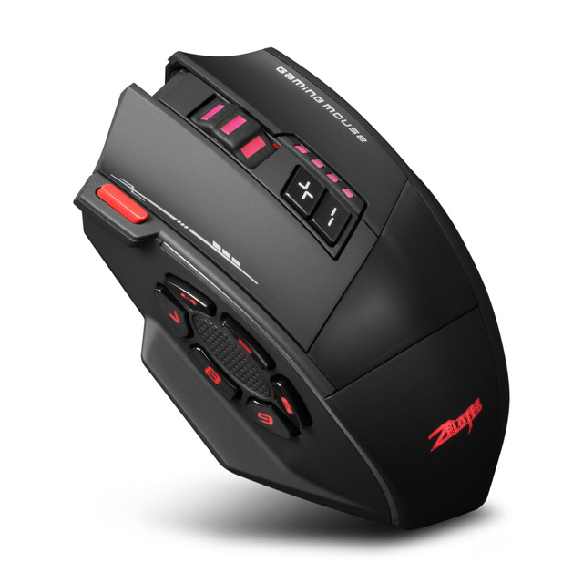 ZELOTES F13 Wireless Optical Gaming Mouse RGB Backlit Right-Handed Design Multi-Key Programming 2.4G/ Three-Mode for Gaming